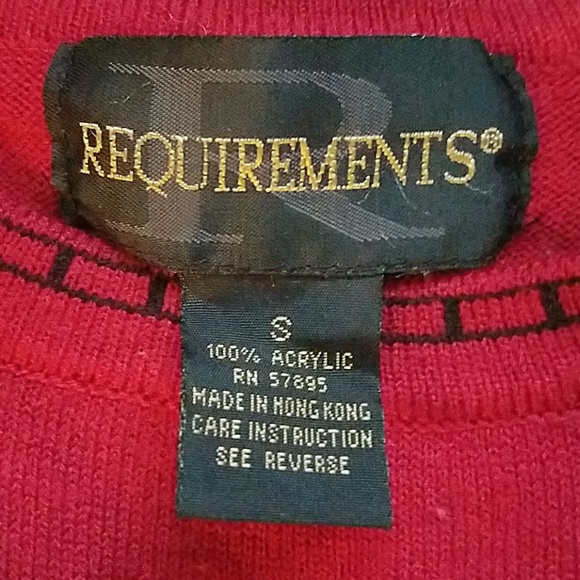 Requirements red mock cardigan sweater size small - Picture 2 of 4